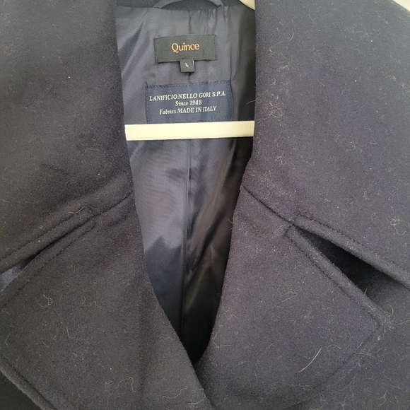 Quince Italian Wool Short Pea Coat Sz L NWOT - Picture 9 of 13